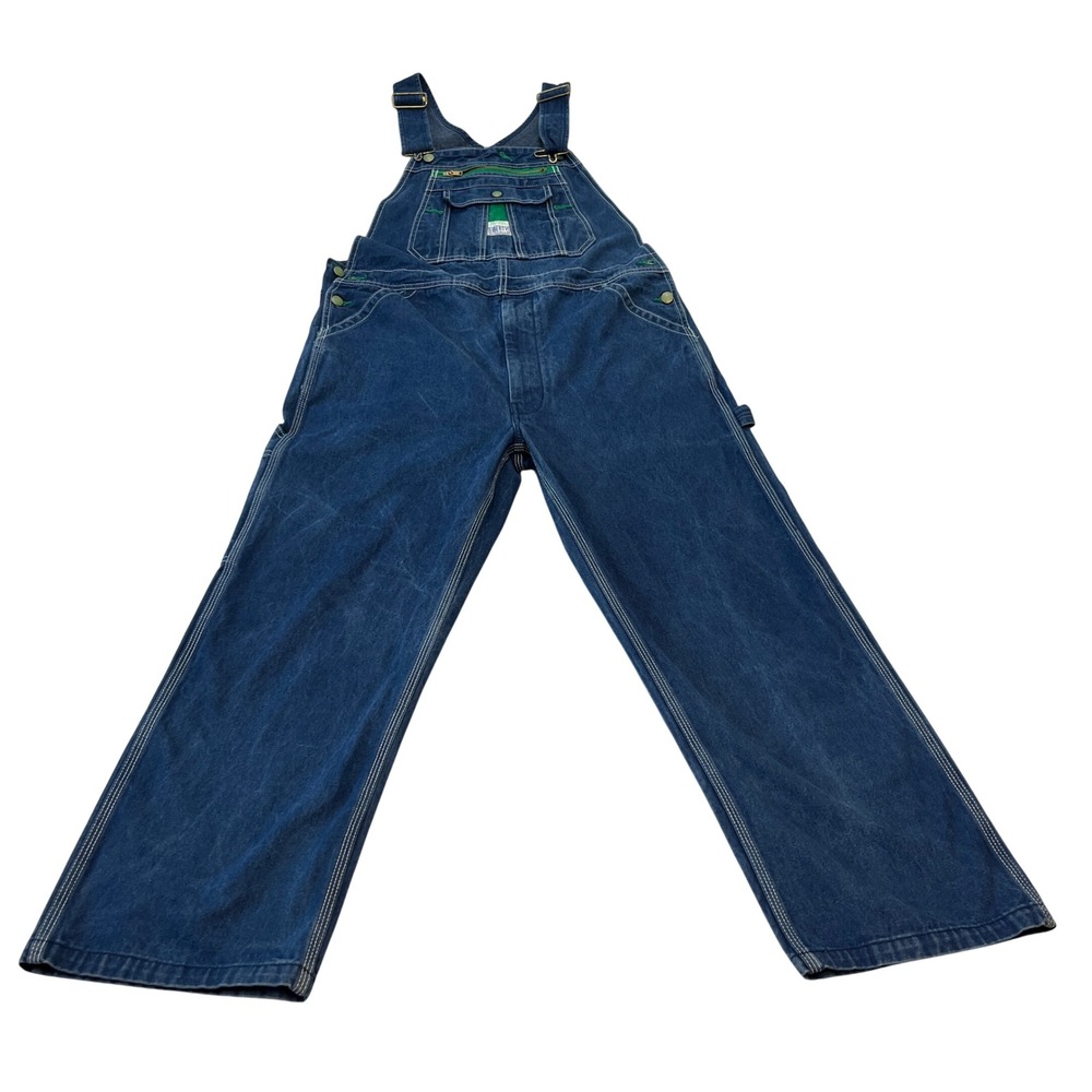 Liberty Mens Workwear Overalls 38x30 Blue 100% Cotton Denim Bib Utility
